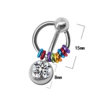 Getta Anneaux de ventre en acier inoxydable chirurgical 316L avec papillon Christina Vertical Hood VCH Genital Piercing pour femmes mariages