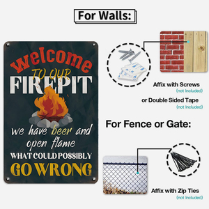 Juego de Letreros Metálicos Vintage para Fogatas, Decoración Retro para Pared de Patio, Cabaña, Hogar, Jardín - Product Image 2