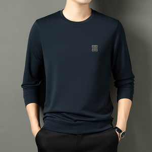 Vendita calda t-shirt da <span class=keywords><strong>uomo</strong></span> a maniche lunghe classica tinta unita polo da <span class=keywords><strong>uomo</strong></span> di mezza età e <span class=keywords><strong>giovane</strong></span> alla <span class=keywords><strong>moda</strong></span> business casual - Product Image 4