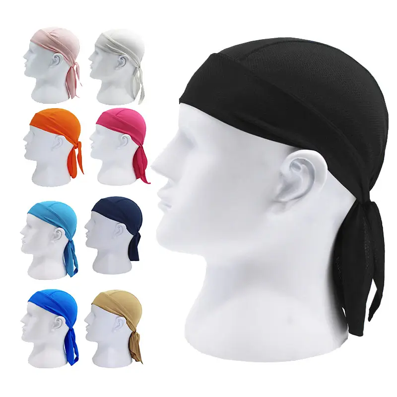 Cappellini con teschio con Logo personalizzato all'ingrosso per stracci sportivi fodera per casco sciarpa per fascia di raffreddamento ciclismo Bandana per avvolgere la testa del motociclo