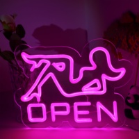 Enseigne néon LED ouverte en acrylique, motif femme sexy, dos nu