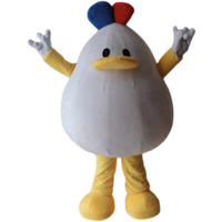 Costume de mascotte œuf en peluche blanc unisexe pour adultes, vente directe d'usine Blue Sky, idéal pour les fêtes de Pâques