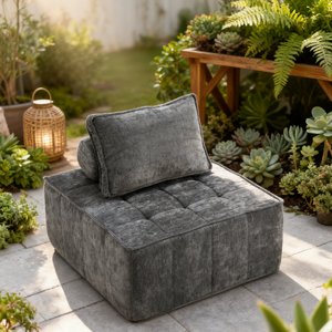 Modern Modular Sectional Single Sofa Armless Floor Sofa Removable <b>Back</b> <b>Cushion</b> Corduroy Swivel OE HOME Living Room Furniture - Product Image 6
