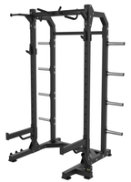 Rack de musculation professionnel robuste avec barre de traction multi-positions et rangement pour plaques de poids - Cage de squat complète professionnelle pour salle de sport à domicile