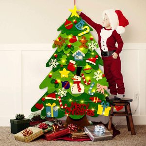 <span class=keywords><strong>Albero</strong></span> <span class=keywords><strong>di</strong></span> <span class=keywords><strong>Natale</strong></span> da Parete Fai-da-Te in Tessuto Non Tessuto Ecologico con 32 Ornamenti e Luci LED a Filo, Decorazione Natalizia <span class=keywords><strong>per</strong></span> <span class=keywords><strong>Bambini</strong></span> - Product Image 2