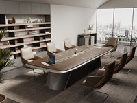 Bureau de direction iULTRA personnalisé, style italien minimaliste, panneau en bois, texture cuir, esthétique unique