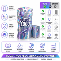 Emballage alimentaire personnalisé pour bonbons gélifiés, sachet refermable Doypack à fermeture éclair, emballage Cali à l'épreuve des enfants, 3,5 g, 7 g, 14 g, 28 g, sachet en mylar pour fleurs séchées avec boîte