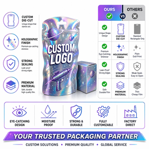 Emballage alimentaire personnalisé pour bonbons gélifiés, sachet refermable Doypack à fermeture éclair, emballage Cali à l'épreuve des enfants, 3,5 g, 7 g, 14 g, 28 g, sachet en mylar pour fleurs séchées avec boîte - Product Image 3