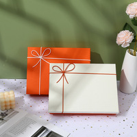 Boîte cadeau rectangulaire en papier orange avec couvercle rigide pour vêtements, chemises, sous-vêtements thermiques et autres cadeaux – Boîte de rangement générale