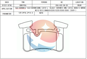 แผ่นรอง SDCX รุ่น D1531-8740 สำหรับ CLS / E-CLASS / SLS AMG (R197) - Product Image 2