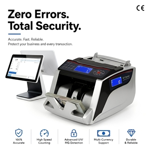 Machine à compter l'argent 2825 avec détection de contrefaçon UV MG IR MT, compteur de billets automatique haute vitesse 1000 pièces/min pour USD <span class=keywords><strong>EUR</strong></span> - Product Image 1