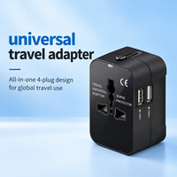 Universeller Reiseadapter Weltweiter All-in-One-Steckdosenadapter Mit Doppelten USB-Anschlüssen Überspannungsschutz für US UK EU AU