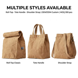 Custom Logo Waterproof Waxed Canvas Roll Top <strong>Lunch</strong> <strong>Bag</strong> Insulated <strong>Cooler</strong> Collapsable 24L Camouflage for Work Picnic Food Storage - Product Image 3
