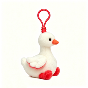Porte-clés personnalisé en peluche de canard blanc, mini breloque de sac en forme de canard, jouet en peluche de canard moelleux à suspendre, petit animal en peluche de canard avec clip - Product Image 5