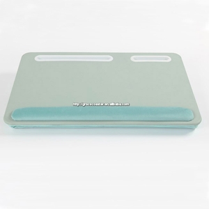 PU Leather <strong>Top</strong> Laptop Desk <strong>Lap</strong> Tray Wood Home Office Laptop <strong>Stand</strong> with Pillow Cushion for Bed Sofa for Writing and Drawing - Product Image 4