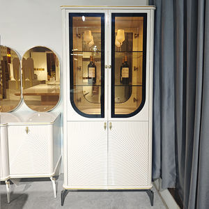 Design moderno Exposição De Vidro Branco De Madeira <span class=keywords><strong>Wine</strong></span> Rack Sala De Estar Móveis De Armazenamento De Luxo <span class=keywords><strong>bar</strong></span> <span class=keywords><strong>Wine</strong></span> Cabinet para a casa - Product Image 4