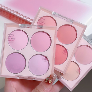 OEM 4 couleurs dégradées <span class=keywords><strong>Maquillage</strong></span> pour le visage <span class=keywords><strong>Teint</strong></span> blush imperméable longue durée poudre <span class=keywords><strong>maquillage</strong></span> quotidien Poudre blush palette - Product Image 6