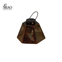 Lámpara Decorativa de Metal con Forma de Colibrí y Pétalos de Latón Hechos a Mano, Lámpara Solar de Viento con Bombilla LED para Uso en el Hogar y Hoteles