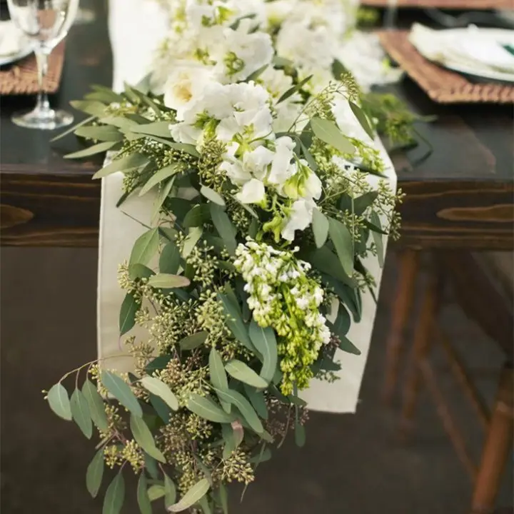 Centrotavola e corridori personalizzati per fiori e piante artificiali dimensioni festa di natale di nozze all'ingrosso