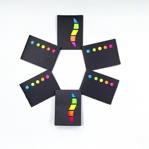 Colorful Notes Sticky Personalized Logo With Black Plastic Packaging Sticky Note Custom Shaped Memo Pad Office Supplies