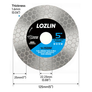 Açı öğütücü için LOZLIN 4.5 "/5" 2-in-1 elmas bıçak, kesme ve taşlama diski porselen fayans beton için granit mermer taş - Product Image 3