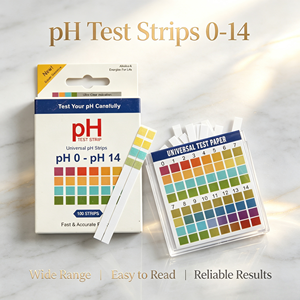 แผ่นทดสอบค่า pH 0-14 <span class=keywords><strong>แบบ</strong></span>ยูนิเวอร์แซล บรรจุขวดและกล่อง กระดาษวัดค่า pH สำหรับน้ำ ปัสสาวะ และสระว่ายน้ำ - Product Image 6
