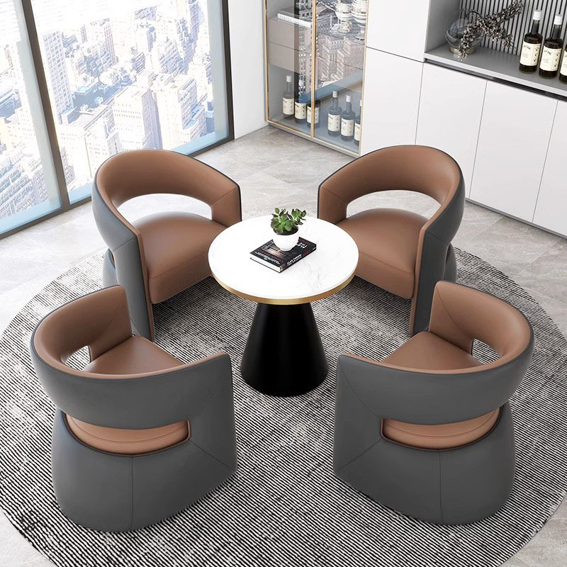 One table and four chairs * 60mm diameter [coffee color]
