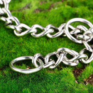 Collar de perro de acero inoxidable duradero personalizable, patrón sólido, cadena P personalizada, cadena de cuello retorcido para mascotas - Product Image 2