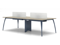 Bureau de conférence commercial simple pour 4 personnes, ergonomique pour des discussions d'équipe confortables et un travail de bureau quotidien