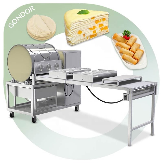 Automatic Samosa Sheet Lumpia Wrapper Mesin Kulit Maker Lumpia Pastry Injera Spring Roll Make Machine
