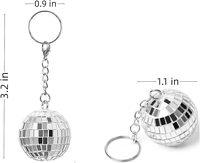 Porte-clés Boule Disco Rétro Colorée Effet Miroir, Design Personnalisé pour Décoration de Fête Disco, Vente en Gros OEM