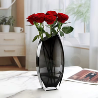 Vase en verre soufflé à la main, design incliné, style nordique simple et luxueux, pour fleurs fraîches hydroponiques, salon, table à manger