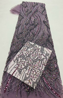Dentelle en filet 3D de luxe NI.AI, perlée et colorée, pour robes de mariée africaines Asoebi, robes de soirée et de cérémonie