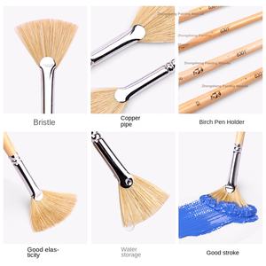 Zhongsheng stylo éventail simple queue de poisson pour <span class=keywords><strong>pinceau</strong></span> à huile Gouache <span class=keywords><strong>aquarelle</strong></span> peinture brosse à poils d'éventail Durable - Product Image 3