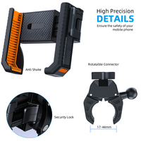 Support de téléphone pour moto flexible antichoc, rotatif à 360 degrés, réglable, support de téléphone pour vélo à dégagement rapide pour vélo bébé