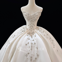 Robes de mariée traditionnelles Jancember JFH162 en satin orné de perles