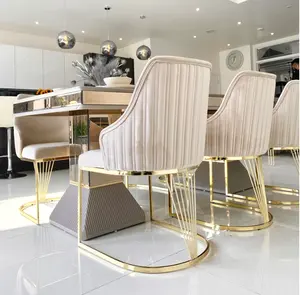 2023 High Quality Luxury Gold Dining Chair Stainless Steel Velvet Restaurant Chair For Home Hotel Wedding