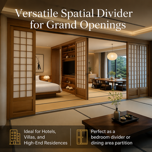 Maßgefertigter Japanischer <span class=keywords><strong>Shoji</strong></span>-Schiebebildschirm mit Zedernholzrahmen, Handgefertigtem Reispapier-Panel und Kumiko-Gitter für Wohnzimmer und Haus - Product Image 3