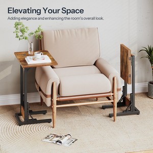 <span class=keywords><strong>Plateau</strong></span> TV pliable en forme <span class=keywords><strong>de</strong></span> C <span class=keywords><strong>Table</strong></span> <span class=keywords><strong>de</strong></span> chevet en bois <span class=keywords><strong>inclinable</strong></span> pour chambre et salon Petit chevet pour manger et se détendre - Product Image 5