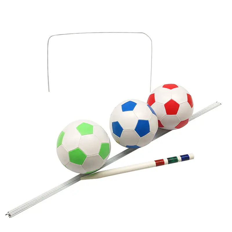 Juego de croquet de patada de fútbol divertido y asequible, juego de césped para patio trasero al aire libre para niños