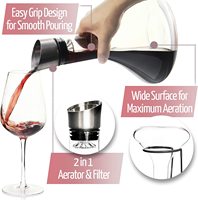 Carafe à vin en verre de luxe de style américain, fabriquée à la machine, avec filtre verseur intégré en acier inoxydable, capacité 1500-2000 ml pour