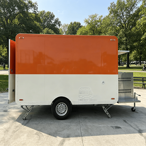 Towable Hot Dog Cart With <b>Grill</b> Mobile Beverage Trailer Coffee Trailer Ice Cream Burgers Fast Food Snack Van Food Truck - Product Image 2