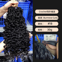 Cheveux humains bouclés birmans en vrac sans trame pour tresses au crochet, extensions de cheveux humains vierges bruts en gros