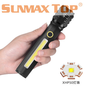 ไฟฉาย LED อลูมิเนียมอัลลอยด์แบบชาร์จไฟได้พร้อมตัวหรี่แสงซูมสำหรับตั้งแคมป์กลางแจ้งเดินป่าไฟฉาย AB11 AB12 AB13 - Product Image 4