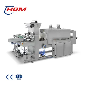 Máquina de embalaje de sellado de manga automática, con túnel de envoltura térmica de cartón lateral, máquina de embalaje retráctil