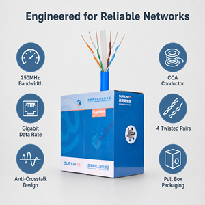 <span class=keywords><strong>Cable</strong></span> de Red <span class=keywords><strong>Ethernet</strong></span> CAT6 UTP para Interiores, Rollo de 305m (1000 pies), con <span class=keywords><strong>Cable</strong></span> de Alimentación de <span class=keywords><strong>4</strong></span> Pares 23AWG 24AWG CCA - Product Image 6