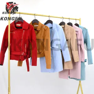 AKONGFU 여자 가짜 스웨이드 재킷 사용 의류 베일 사용 옷 도매 중국에서