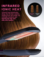 Lisseur de cheveux 2 en 1, plaques en titane infrarouge, salon de coiffure, marque privée, revêtement céramique flottant 3D