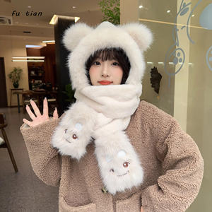 Caldo cappello invernale con pile e copricapo da donna, grazioso cappello invernale da donna piccolo mostro, Versatile cappello da donna - Product Image 1