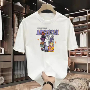 Áo thun cotton chất lượng cao kiểu dáng mới, áo thun nam oversize, thời trang đường phố retro, xu hướng thời trang, phong cách dài, thoải mái, kiểu dáng cổ điển - Product Image 3